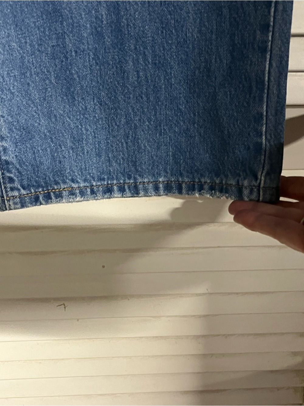 Levi's High-Rise Distressed Straight Jeans - Blue - Picture 5 of 8